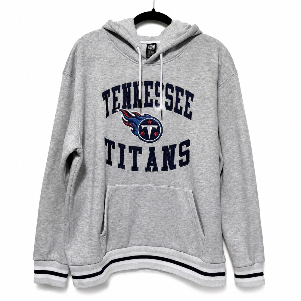 NFL Team Apparel Tennessee Titans Hoodie Mens XL Gray Embroidered Pullover